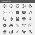 Smart watch vector icons set flat style