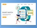 Smart watch vector website landing page design template