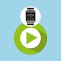 Smart watch - video player Royalty Free Stock Photo