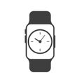 Smart watch wearable with classic time face flat vector icon for apps and websites Royalty Free Stock Photo