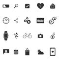 Smart watch wearable technology icons set vector illustration