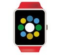 Smart watch illustration on white background.