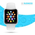 Smart watch with white wristband