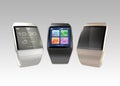 Smart watches on gradient background.