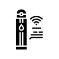 smart water bottle hydration tracker glyph icon vector illustration Royalty Free Stock Photo