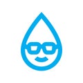 Smart water use icon. Wise water consumption water drop character symbol