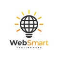 smart web logo with idea symbol