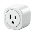 Smart WiFi plug socket on white background Royalty Free Stock Photo