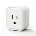 Smart WiFi plug socket on white background Royalty Free Stock Photo