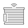 smart window blinds home line icon vector illustration