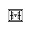 Smart window icon. Element of smart house icon for mobile concept and web apps. Thin line Smart window icon can be used for web Royalty Free Stock Photo