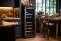 smart wine fridge with adjustable temperature settings Royalty Free Stock Photo