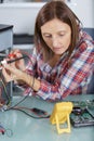 smart woman testing 3d printing components