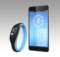 Smart wristband synchronized with a smartphone