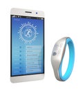 Smart wristband synchronized with a smartphone