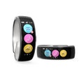 Smart wristbands on white background