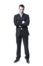 Smart young businessman in black suit