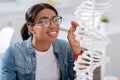 Smart young student studying biology Royalty Free Stock Photo