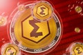 SmartCash crash, bubble. SmartCash SMART cryptocurrency coins in a bubbles on the binary code background Royalty Free Stock Photo