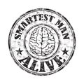 Smartest man alive stamp Royalty Free Stock Photo