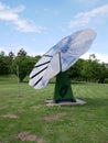 Smartflower solar panel in an open field in Germany