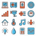 Smarthome Icons Set on White Background. Vector Royalty Free Stock Photo