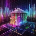 Smarthome, intelligent planned house using Internet of Things, connected online with information technology