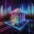 Smarthome, intelligent planned house using Internet of Things, connected online with information technology