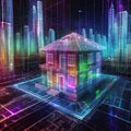 Smarthome, intelligent planned house using Internet of Things, connected online with information technology