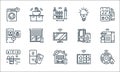 smarthome line icons. linear set. quality vector line set such as fire alarm, garage, pool, tablet, key card, smart fridge, smart