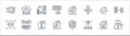 Smarthome line icons. linear set. quality vector line set such as kettle, watering, plug, face recognition, ventilation, hospital