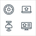 smarthome line icons. linear set. quality vector line set such as smarthome, lamp, laptop