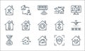 Smarthome line icons. linear set. quality vector line set such as pet care, dashboard, sensor, face recognition, ventilation,