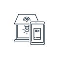smarthome vector icon isolated on white background. Outline, thin line smarthome icon for website design and mobile, app