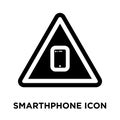 Smarthphone icon vector isolated on white background, logo concept of Smarthphone sign on transparent background, black filled Royalty Free Stock Photo