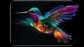 smartphe hummingbird on black Royalty Free Stock Photo