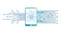 Smartphone with Abstract Circuitry Pattern, vector design Generative AI Royalty Free Stock Photo