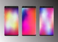 Smartphone with abstract colorful gradient screen wallpaper Royalty Free Stock Photo