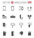 smartphone accessories icon set