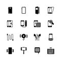 Smartphone accessories icon set