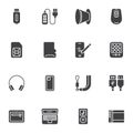 Smartphone accessories vector icons set