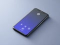 Smartphone with active call screen on blue gradient background Royalty Free Stock Photo