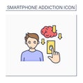 Smartphone addiction color icon