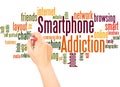 Smartphone addiction word cloud hand writing concept Royalty Free Stock Photo