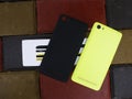 Smartphone with Android operating system with multi-colored removable panels