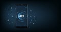 Smartphone with API abbreviation Royalty Free Stock Photo