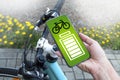 Smartphone with app battery level indicator with e bike