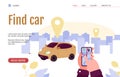 Smartphone app service for car sharing, rental automobile or booking vehicle.