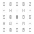 Smartphone application outline icon set
