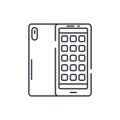 Smartphone applications line icon concept. Smartphone applications vector linear illustration, symbol, sign